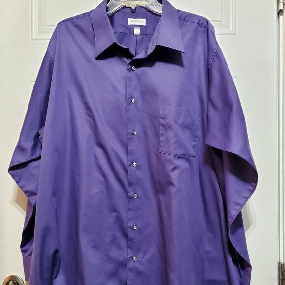 VAN HEUSEN Purple Button Down Shirt  neck size 20 TALL - Picture 1 of 14
